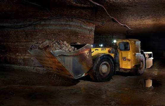LHD loader operating underground in a Canadian mine